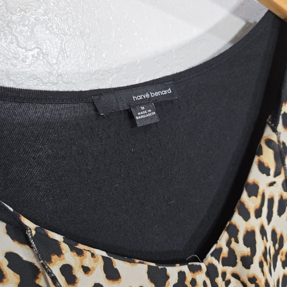 Harve Benard Medium Leopard Print Long Sleeve Asymmetrical Blouse - Picture 2 of 6